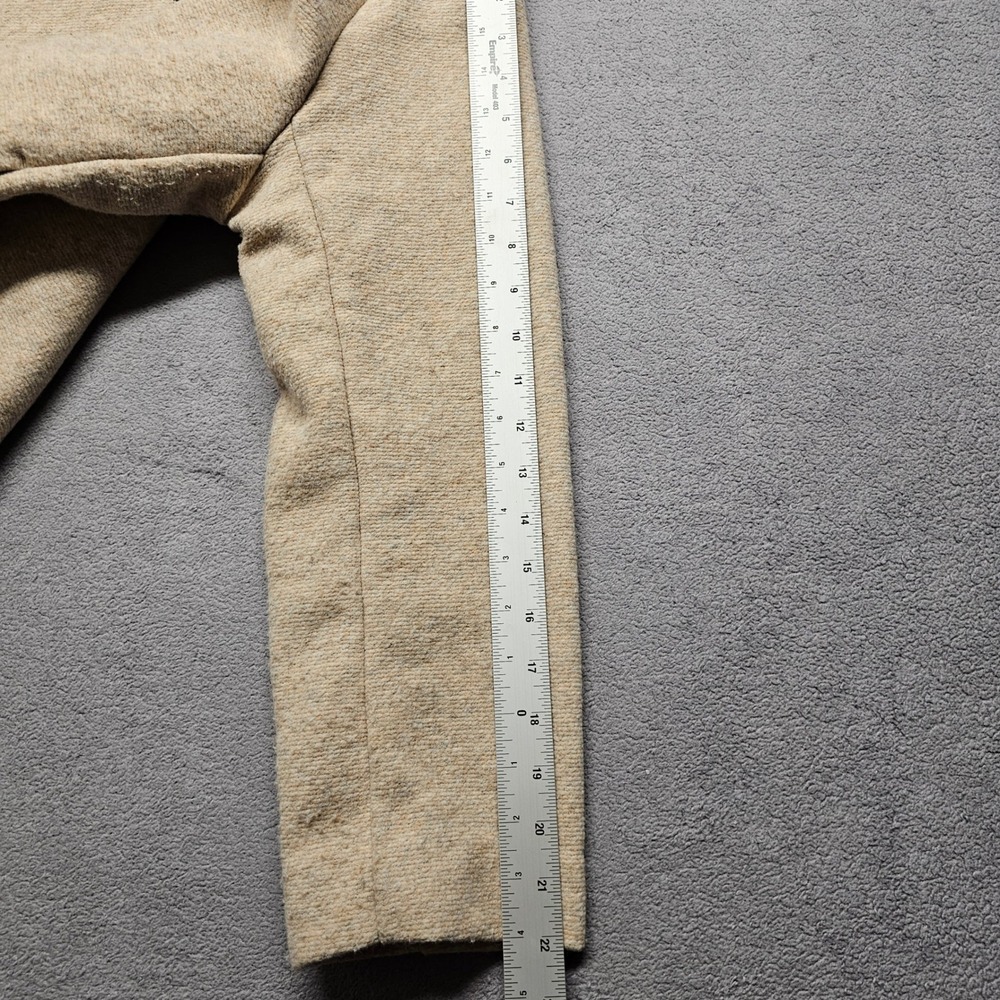 Banana Republic Petite Large Beige Textured Open Front Jacket Faux Leather Trim - Picture 5 of 10